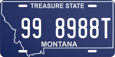 MT license plate 998988T