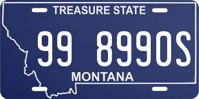 MT license plate 998990S