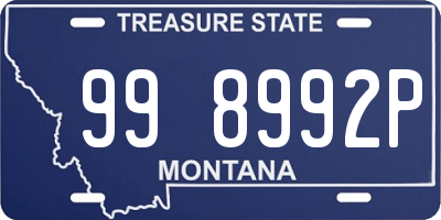 MT license plate 998992P