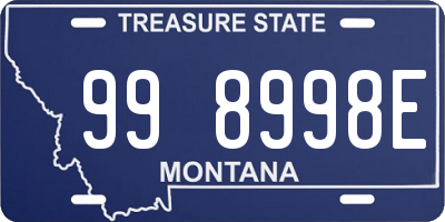 MT license plate 998998E