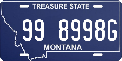 MT license plate 998998G