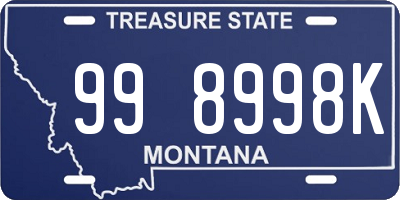 MT license plate 998998K