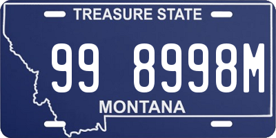 MT license plate 998998M