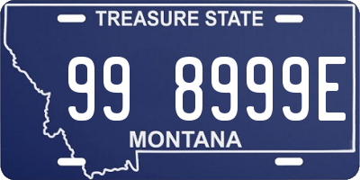 MT license plate 998999E