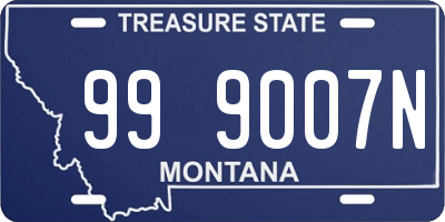 MT license plate 999007N