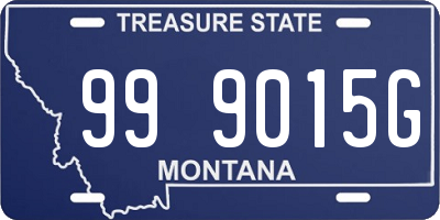 MT license plate 999015G