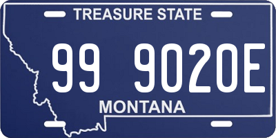 MT license plate 999020E