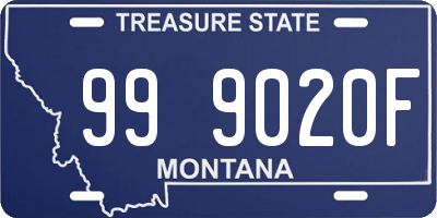MT license plate 999020F