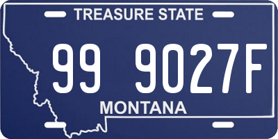 MT license plate 999027F
