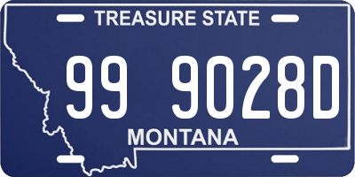 MT license plate 999028D