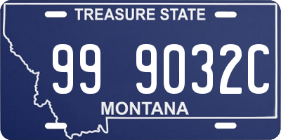 MT license plate 999032C