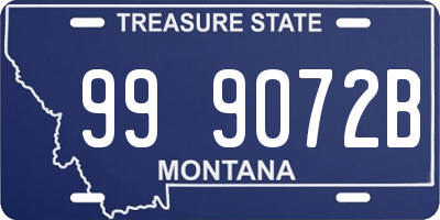 MT license plate 999072B