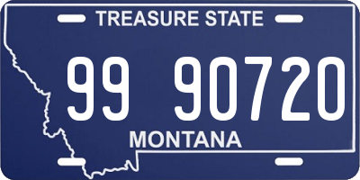 MT license plate 999072O