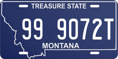 MT license plate 999072T