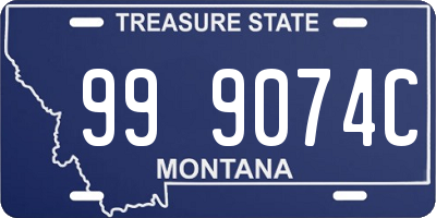 MT license plate 999074C