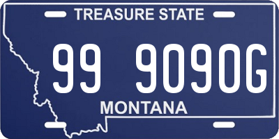 MT license plate 999090G