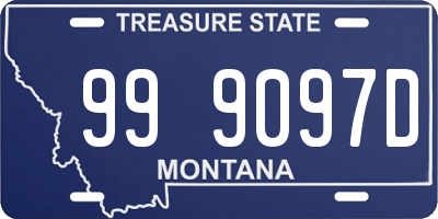MT license plate 999097D