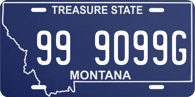 MT license plate 999099G