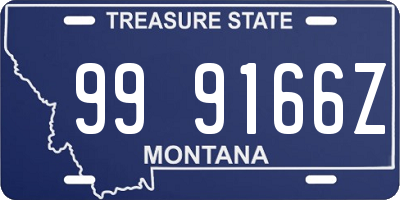 MT license plate 999166Z