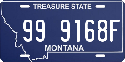 MT license plate 999168F