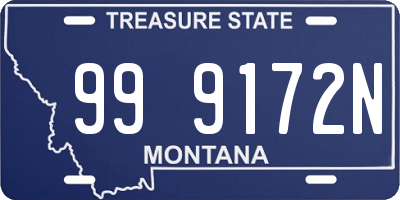 MT license plate 999172N