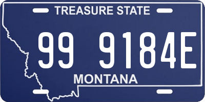 MT license plate 999184E