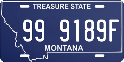 MT license plate 999189F