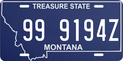 MT license plate 999194Z