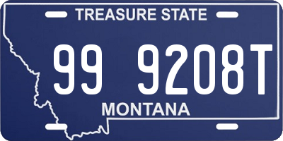 MT license plate 999208T