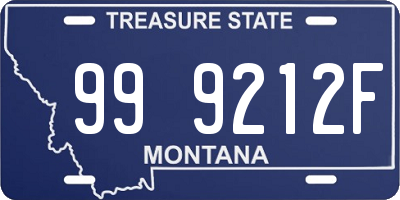 MT license plate 999212F