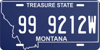 MT license plate 999212W