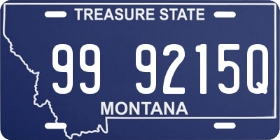 MT license plate 999215Q