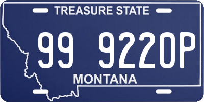 MT license plate 999220P