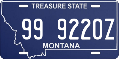 MT license plate 999220Z