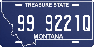 MT license plate 999221Q