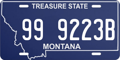 MT license plate 999223B