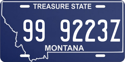 MT license plate 999223Z