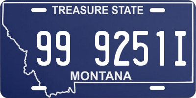 MT license plate 999251I