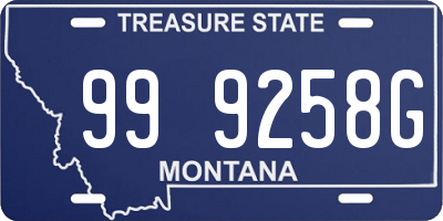 MT license plate 999258G