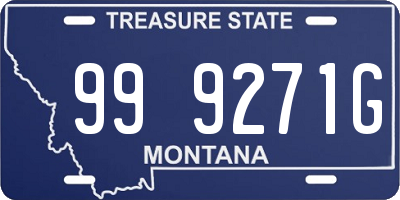 MT license plate 999271G