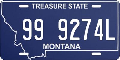 MT license plate 999274L