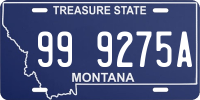 MT license plate 999275A