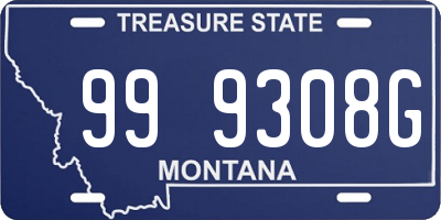 MT license plate 999308G