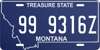 MT license plate 999316Z