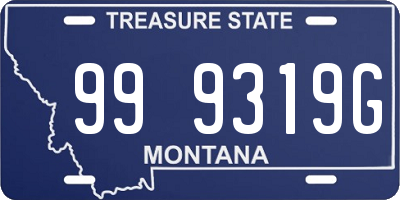 MT license plate 999319G