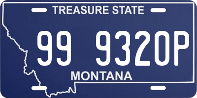 MT license plate 999320P