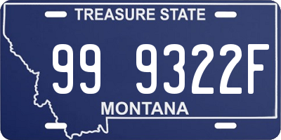 MT license plate 999322F