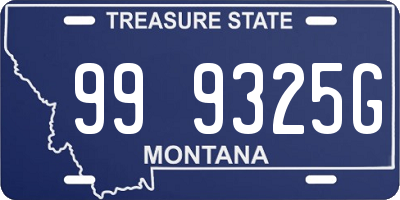 MT license plate 999325G