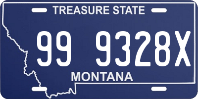 MT license plate 999328X