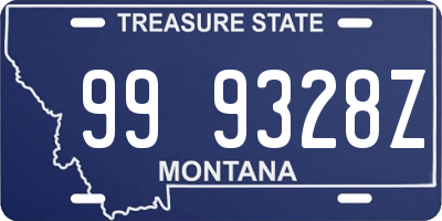 MT license plate 999328Z